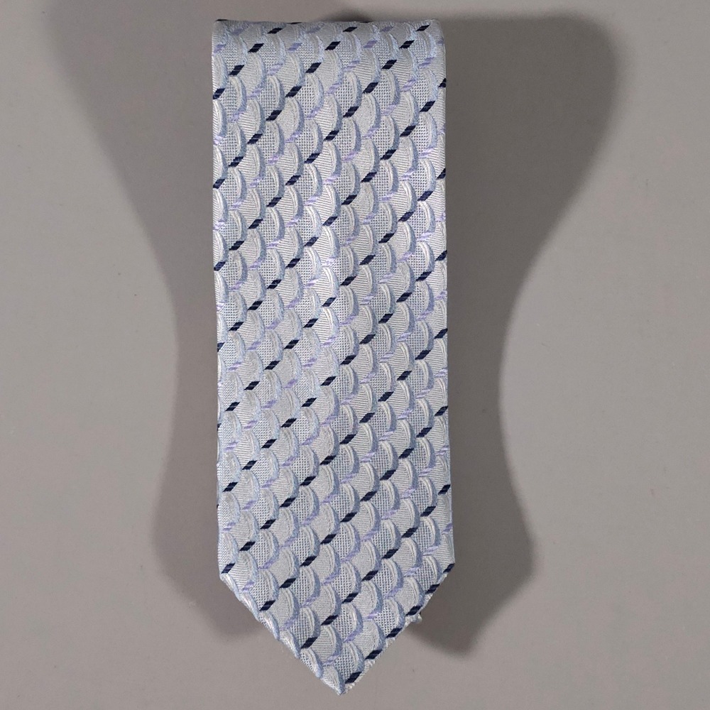 Tino Cosma Tie Mens OS Blue Geometric Silk Made in Italy Geometric Pattern